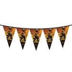 Casa si Gradina - Decoratiuni - Decoratiuni petrecere - Bannere si ghirlande decorative - Ghirlanda cu Stegulete de Hartie pentru Halloween, 10 buc, Portocaliu si Negru, 2,66 m - Infinity.ro