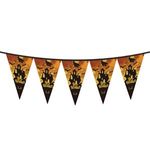 Casa si Gradina - Decoratiuni - Decoratiuni petrecere - Bannere si ghirlande decorative - Ghirlanda cu Stegulete de Hartie pentru Halloween, 10 buc, Portocaliu si Negru, 2,66 m - Infinity.ro