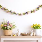 Casa si Gradina - Decoratiuni - Decoratiuni petrecere - Bannere si ghirlande decorative - Ghirlanda decorativa de Paste cu oua si flori, 160 cm, multicolora - Infinity.ro