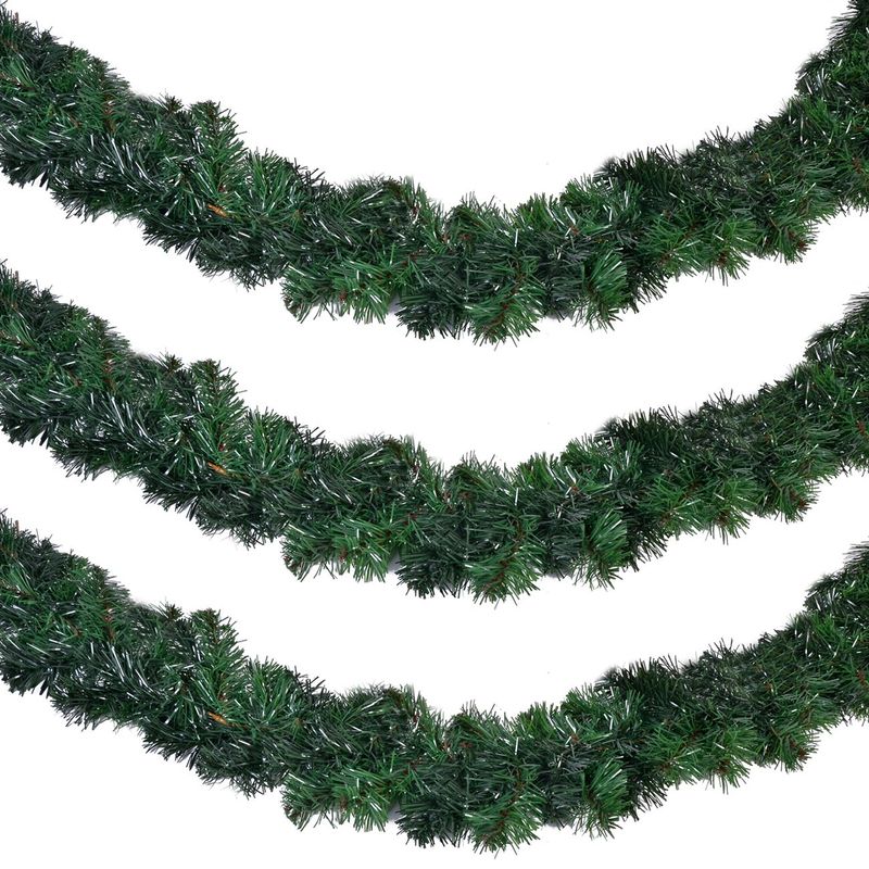 Casa si Gradina - Decoratiuni - Decoratiuni petrecere - Bannere si ghirlande decorative - Ghirlanda de Craciun din plastic, verde, 2.7m x 6cm - Infinity.ro