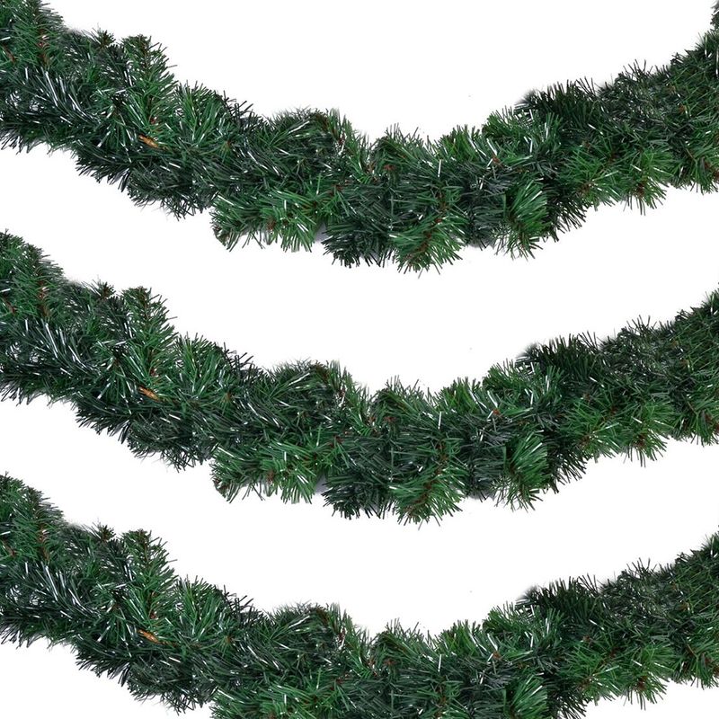 Casa si Gradina - Decoratiuni - Decoratiuni petrecere - Bannere si ghirlande decorative - Ghirlanda de Craciun din plastic, verde, 2.7m x 6cm - Infinity.ro