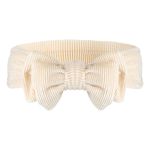 Fashion, accesorii si bijuterii - Copii - Accesorii copii - Accesorii pentru par copii - Bentita pentru par cu fundita dubla, catifea ribbed, ecru, copii - Infinity.ro
