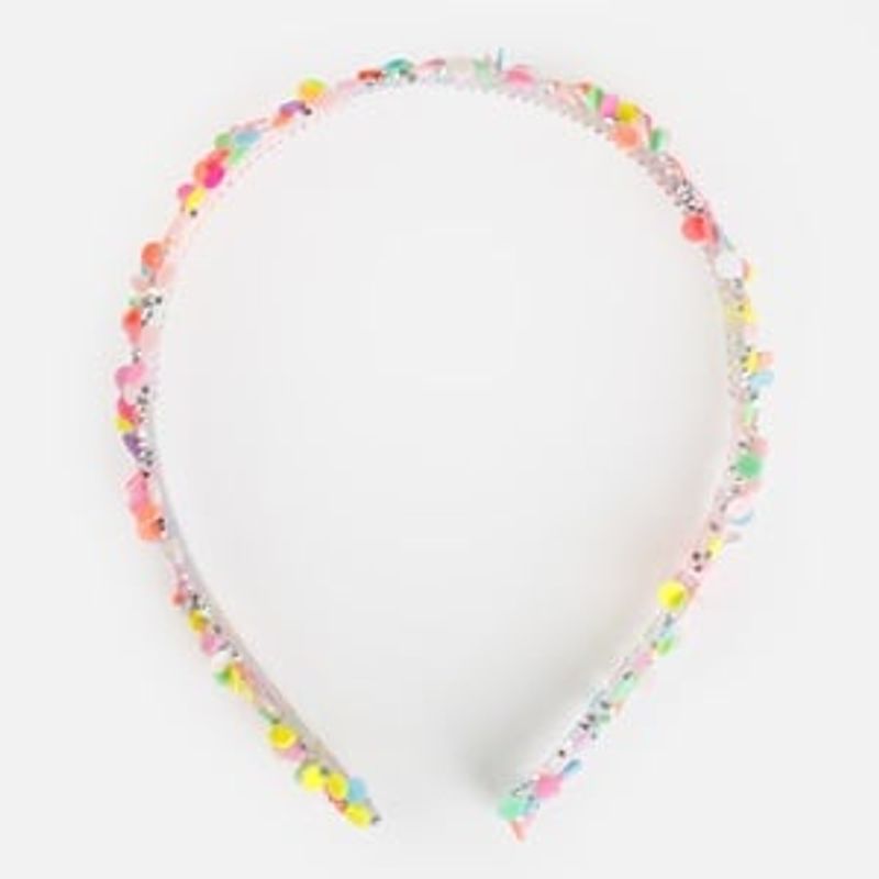 Fashion, accesorii si bijuterii - Copii - Accesorii copii - Accesorii pentru par copii - Bentita pentru copii, Transparenta cu Confetti si Strasuri - Infinity.ro