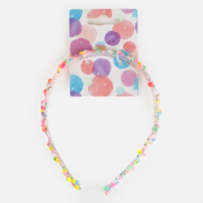 Fashion, accesorii si bijuterii - Copii - Accesorii copii - Accesorii pentru par copii - Bentita pentru copii, Transparenta cu Confetti si Strasuri - Infinity.ro
