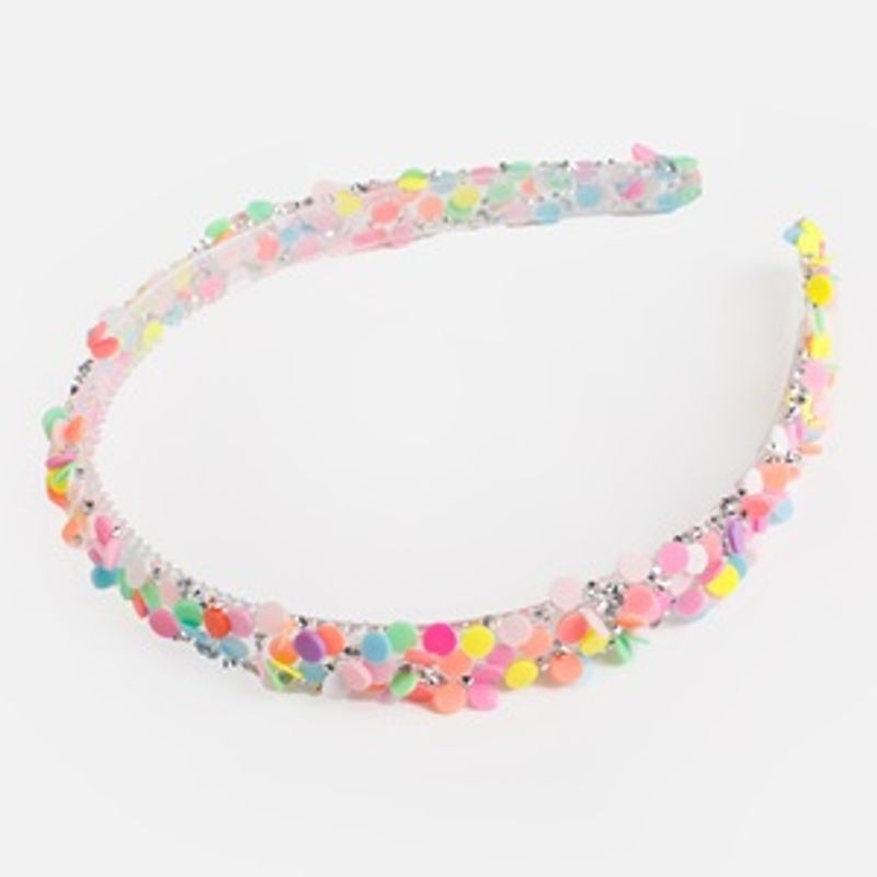 Fashion, accesorii si bijuterii - Copii - Accesorii copii - Accesorii pentru par copii - Bentita pentru copii, Transparenta cu Confetti si Strasuri - Infinity.ro