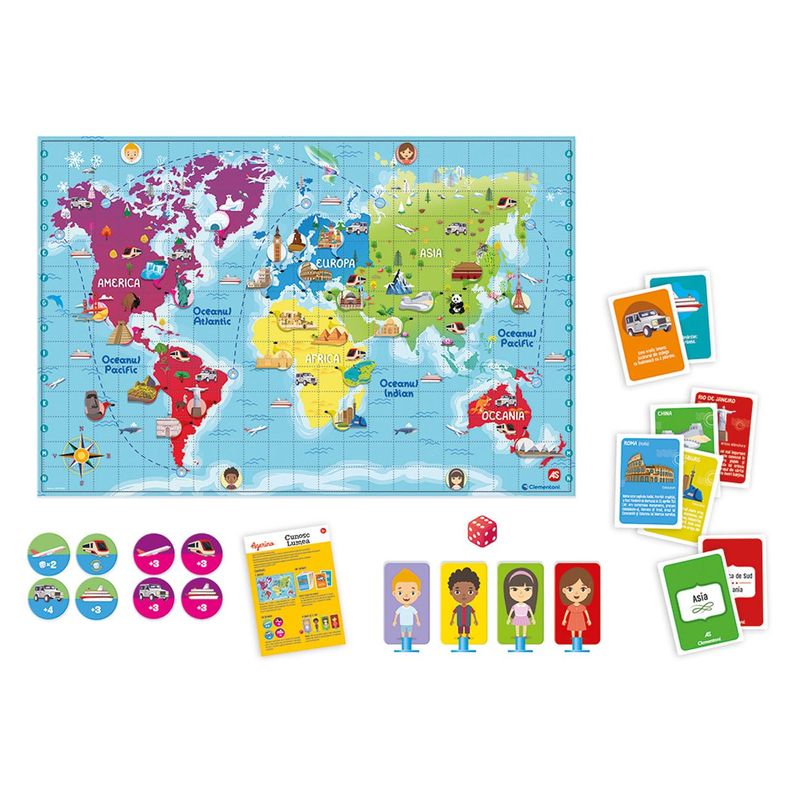 Jucarii, Copii si Bebe - Jucarii si jocuri - Jocuri si puzzle - Jocuri de societate - Joc de Societate Educativ Cunosc Lumea, 2-4 Jucatori, 6+ Ani, Multicolor - Infinity.ro