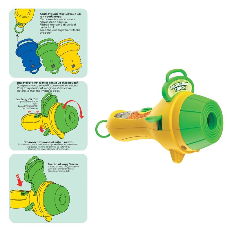 Jucarii, Copii si Bebe - Jucarii si jocuri - Jucarii & jocuri educative - Jucarii interactive - Jucarie Lanterna Proiector Mini Animale din Jungla cu 3 Diapozitive - Infinity.ro