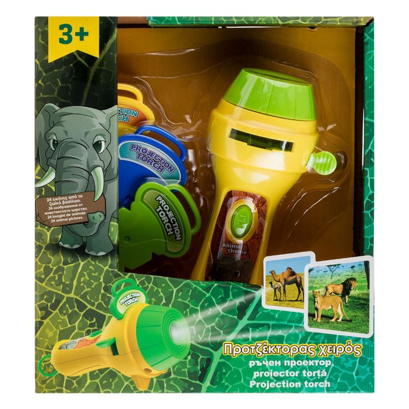 Jucarii, Copii si Bebe - Jucarii si jocuri - Jucarii & jocuri educative - Jucarii interactive - Jucarie Lanterna Proiector Mini Animale din Jungla cu 3 Diapozitive - Infinity.ro