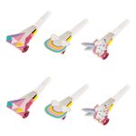 Casa si Gradina - Decoratiuni - Decoratiuni petrecere - Coifuri si suflatori - Suflatoare de petrecere cu cartonas, Set 6 buc, Modele Unicorn, Curcubeu si Diamante - Infinity.ro