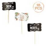 Casa si Gradina - Decoratiuni - Decoratiuni petrecere - Vesela pentru petrecere - Scobitori Decorative Petrecere Mr & Mrs Team Bride - Set de 18 buc - Infinity.ro