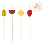 Casa si Gradina - Decoratiuni - Decoratiuni petrecere - Vesela pentru petrecere - Scobitori de petrecere din bambus cu decoratiuni fructe, 20 buc, 12 cm - Infinity.ro