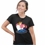 Fashion, accesorii si bijuterii - Femei - Imbracaminte femei - Tricouri si topuri femei - Tricou Femei Frumoasa si Bestia Print, negru, marime L - Infinity.ro