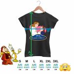 Fashion, accesorii si bijuterii - Femei - Imbracaminte femei - Tricouri si topuri femei - Tricou Femei Frumoasa si Bestia Print, negru, marime L - Infinity.ro
