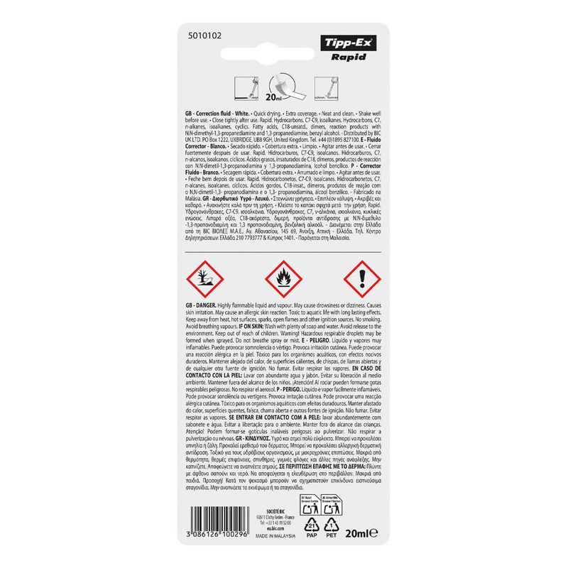 Carti si Birotica - Birotica - Instrumente de scris - Radiere si corectoare - Set Corector Lichid cu Vârf Burete, 2 x 20 ml, Alb - Infinity.ro