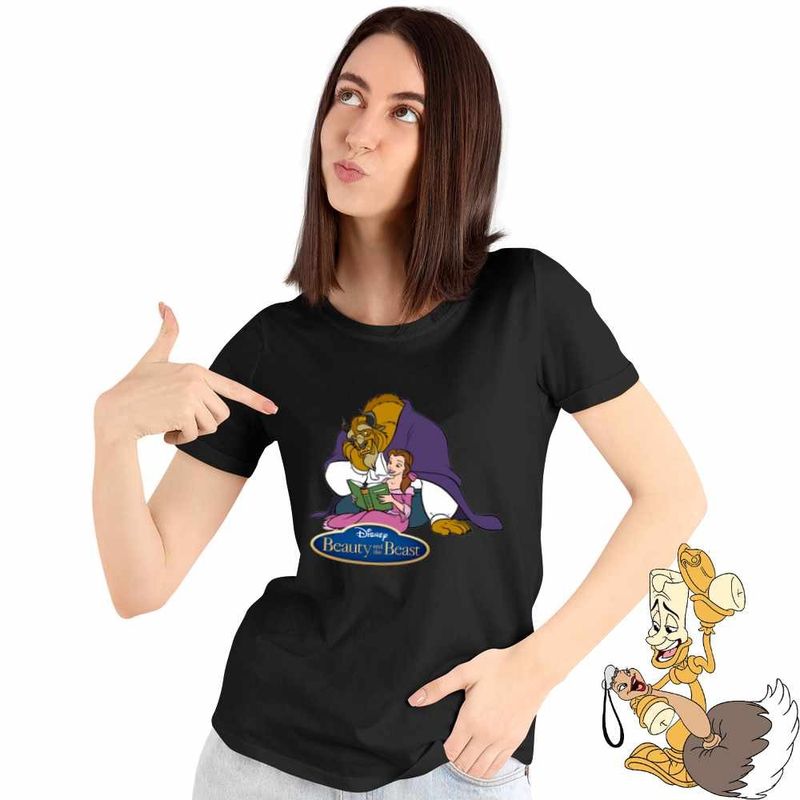 Fashion, accesorii si bijuterii - Femei - Imbracaminte femei - Tricouri si topuri femei - Tricou Femei Frumoasa si Bestia Povesti, negru, marime 2XL - Infinity.ro
