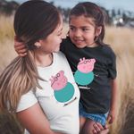 Fashion, accesorii si bijuterii - Femei - Imbracaminte femei - Tricouri si topuri femei - Tricou Femei Tata Purcelusa Peppa Pig Pepa, negru, marime XL - Infinity.ro