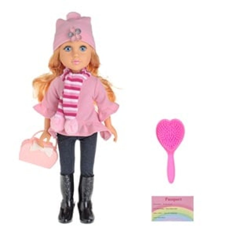 Jucarii, Copii si Bebe - Jucarii si jocuri - Papusi si accesorii - Papusi - Papusa cu Tinuta Roz si Muzica, 48 cm, Accesorii incluse - Infinity.ro