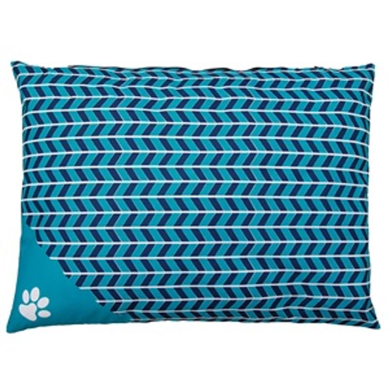 Petshop - Accesorii petshop - Culcusuri si custi - Culcusuri si saltele - Perna de Podea pentru Animale de Companie, Albastra cu Model Zigzag, 90x70cm - Infinity.ro