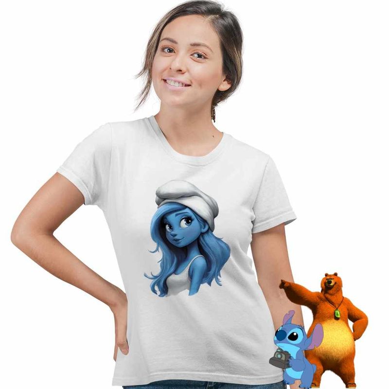 Fashion, accesorii si bijuterii - Femei - Imbracaminte femei - Tricouri si topuri femei - Tricou Femei Strumfita Printesa Elf, alb, marime 3XL - Infinity.ro