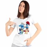 Fashion, accesorii si bijuterii - Femei - Imbracaminte femei - Tricouri si topuri femei - Tricou Femei Strumfii Bluey Bingo Papa Strumf Bucatarul, alb, marime S - Infinity.ro