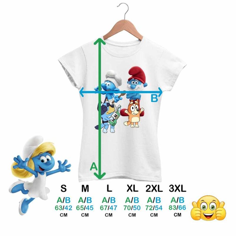Fashion, accesorii si bijuterii - Femei - Imbracaminte femei - Tricouri si topuri femei - Tricou Femei Strumfii Bluey Bingo Papa Strumf Bucatarul, alb, marime S - Infinity.ro