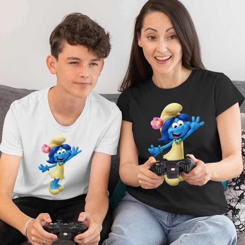 Fashion, accesorii si bijuterii - Femei - Imbracaminte femei - Tricouri si topuri femei - Tricou Femei Smurf Blossom Strumfii, alb, marime L - Infinity.ro