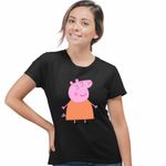 Fashion, accesorii si bijuterii - Femei - Imbracaminte femei - Tricouri si topuri femei - Tricou Femei Mama Purcelusa Peppa Pig, negru, marime XL - Infinity.ro
