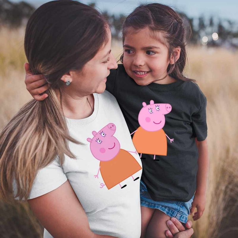 Fashion, accesorii si bijuterii - Femei - Imbracaminte femei - Tricouri si topuri femei - Tricou Femei Mama Purcelusa Peppa Pig, negru, marime XL - Infinity.ro