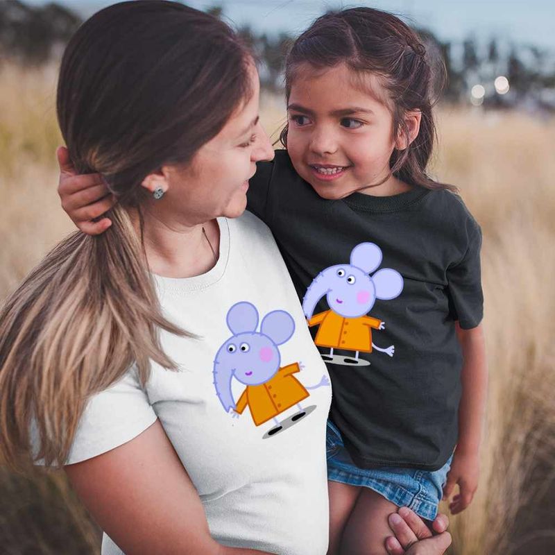 Fashion, accesorii si bijuterii - Femei - Imbracaminte femei - Tricouri si topuri femei - Tricou Femei Elefantul Edmond Purcelusa Peppa Pig, negru, marime L - Infinity.ro