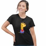 Fashion, accesorii si bijuterii - Femei - Imbracaminte femei - Tricouri si topuri femei - Tricou Femei Girafa Gerald Purcelusa Peppa Pig, negru, marime 3XL - Infinity.ro