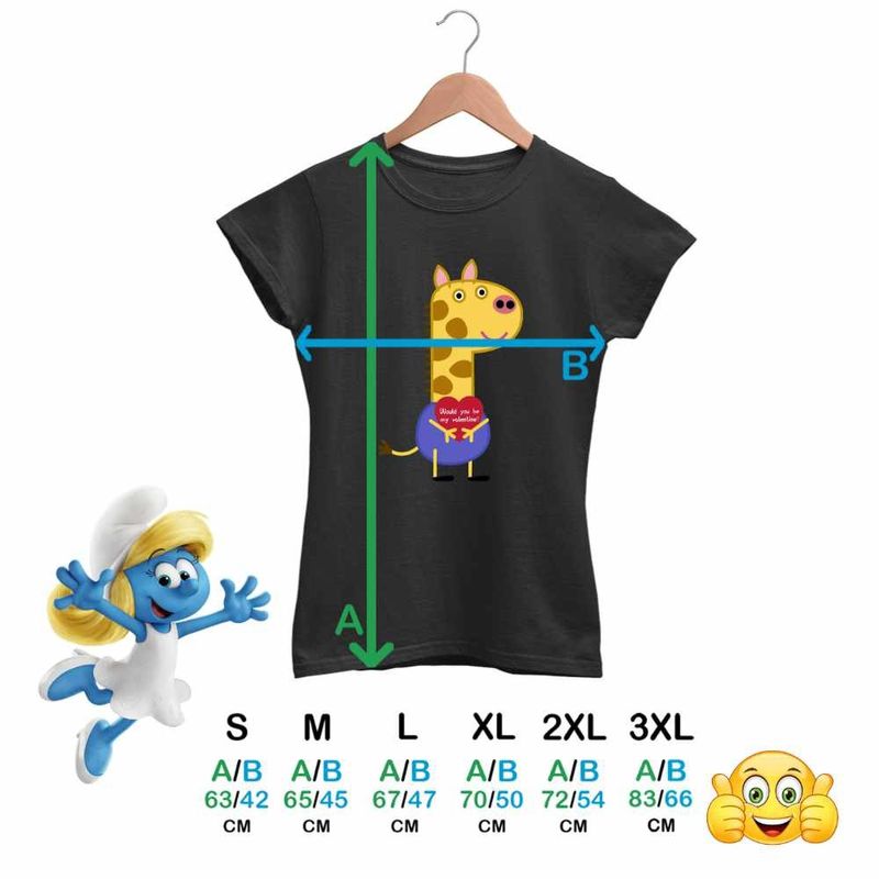 Fashion, accesorii si bijuterii - Femei - Imbracaminte femei - Tricouri si topuri femei - Tricou Femei Girafa Gerald Purcelusa Peppa Pig, negru, marime 3XL - Infinity.ro