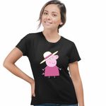 Fashion, accesorii si bijuterii - Femei - Imbracaminte femei - Tricouri si topuri femei - Tricou Femei Bunica Purcelusa Peppa Pig, negru, marime 3XL - Infinity.ro