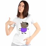 Fashion, accesorii si bijuterii - Femei - Imbracaminte femei - Tricouri si topuri femei - Tricou Femei Catelul Danny Purcelusa Peppa Pig, alb, marime L - Infinity.ro