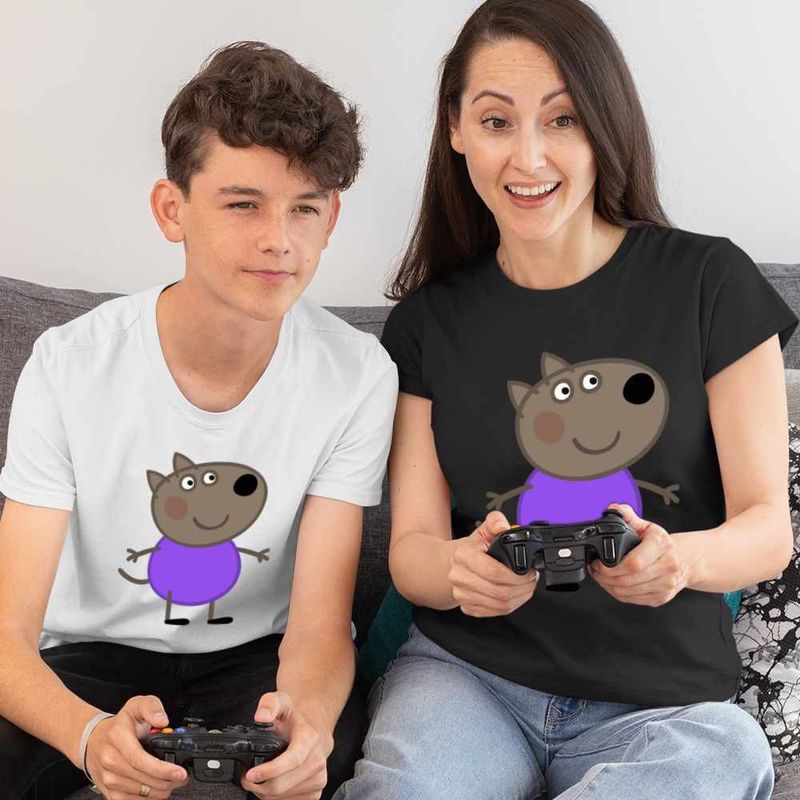 Fashion, accesorii si bijuterii - Femei - Imbracaminte femei - Tricouri si topuri femei - Tricou Femei Catelul Danny Purcelusa Peppa Pig, alb, marime L - Infinity.ro