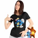 Fashion, accesorii si bijuterii - Femei - Imbracaminte femei - Tricouri si topuri femei - Tricou Femei Rusinosul Floricica Blossom Strumfii, negru, marime 2XL - Infinity.ro
