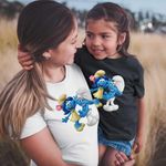 Fashion, accesorii si bijuterii - Femei - Imbracaminte femei - Tricouri si topuri femei - Tricou Femei Rusinosul Floricica Blossom Strumfii, negru, marime 2XL - Infinity.ro