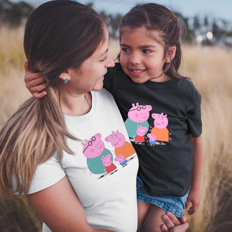 Fashion, accesorii si bijuterii - Femei - Imbracaminte femei - Tricouri si topuri femei - Tricou Femei Purcelusa Peppa Pig Familia, negru, marime XL - Infinity.ro