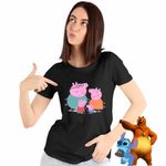 Fashion, accesorii si bijuterii - Femei - Imbracaminte femei - Tricouri si topuri femei - Tricou Femei Purcelusa Peppa Pig Familia, negru, marime XL - Infinity.ro