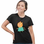 Fashion, accesorii si bijuterii - Femei - Imbracaminte femei - Tricouri si topuri femei - Tricou Femei Pisica Candy Purcelusa Peppa Pig Pepa, negru, marime M - Infinity.ro