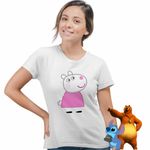 Fashion, accesorii si bijuterii - Femei - Imbracaminte femei - Tricouri si topuri femei - Tricou Femei Oaia Suzy Purcelusa Peppa Pig, alb, marime S - Infinity.ro