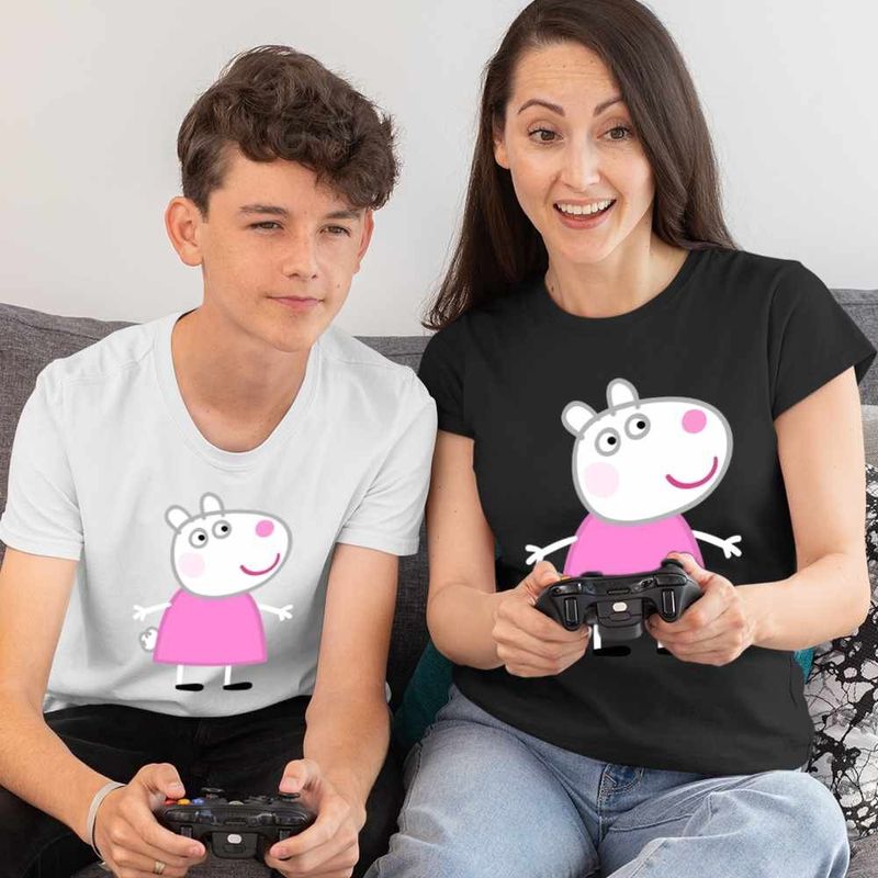 Fashion, accesorii si bijuterii - Femei - Imbracaminte femei - Tricouri si topuri femei - Tricou Femei Oaia Suzy Purcelusa Peppa Pig, alb, marime S - Infinity.ro