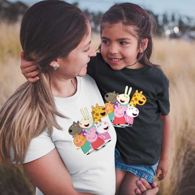 Fashion, accesorii si bijuterii - Femei - Imbracaminte femei - Tricouri si topuri femei - Tricou Femei Purcelusa Peppa Pig Prieteni Pepa, negru, marime L - Infinity.ro