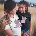 Fashion, accesorii si bijuterii - Femei - Imbracaminte femei - Tricouri si topuri femei - Tricou Femei Lupoaica Wendy Purcelusa Peppa Pig, negru, marime 3XL - Infinity.ro