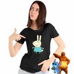 Fashion, accesorii si bijuterii - Femei - Imbracaminte femei - Tricouri si topuri femei - Tricou Femei Iepurasul Rebecca Purcelusa Peppa Pig, negru, marime XL - Infinity.ro