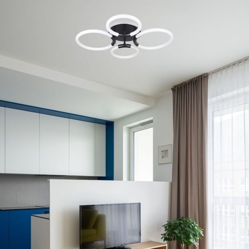 Casa si Gradina - Corpuri si surse de iluminat - Plafoniere, aplice si spoturi - Plafoniera LED Rhea PL4 KL151102, 41W, 3000K-4500K-6500K + RGB, dimabila, telecomanda, smart, alb, Klausen - Infinity.ro