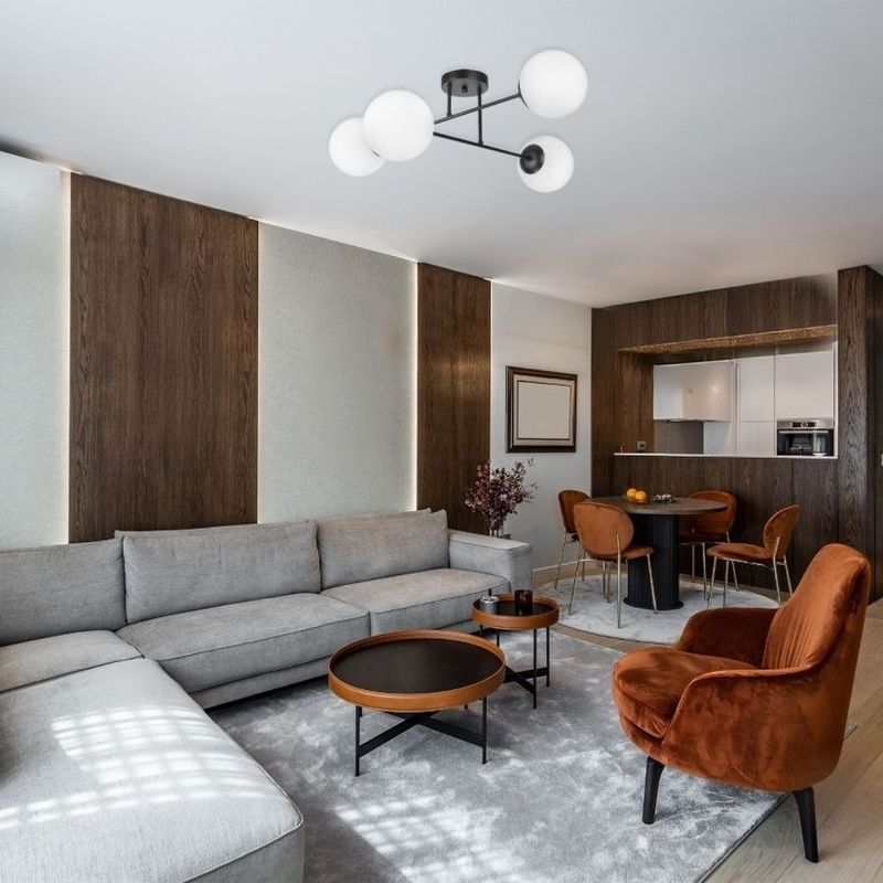 Casa si Gradina - Corpuri si surse de iluminat - Plafoniere, aplice si spoturi - Candelabru interior Zhara, 4xE27, modern, negru, Klausen - Infinity.ro