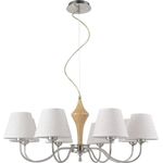 Casa si Gradina - Corpuri si surse de iluminat - Lustre si pendule - Candelabru Fausta 8 KL0080, 8xE27, gri, metal + lemn + textil, stil clasic, Klausen - Infinity.ro