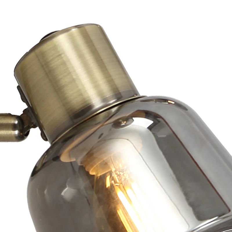 Casa si Gradina - Corpuri si surse de iluminat - Plafoniere, aplice si spoturi - Aplica Smoky KL161005, 1xE14, negru + alama antica + sticla fumurie, metal + sticla, stil modern, Klausen - Infinity.ro