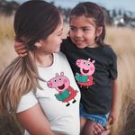 Fashion, accesorii si bijuterii - Femei - Imbracaminte femei - Tricouri si topuri femei - Tricou Femei Purcelusa Peppa Pig Citeste Carte, negru, marime M - Infinity.ro
