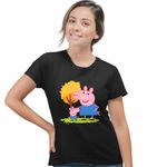 Fashion, accesorii si bijuterii - Femei - Imbracaminte femei - Tricouri si topuri femei - Tricou Femei Purcelusa Peppa Pig Parc Pepa, negru, marime 2XL - Infinity.ro